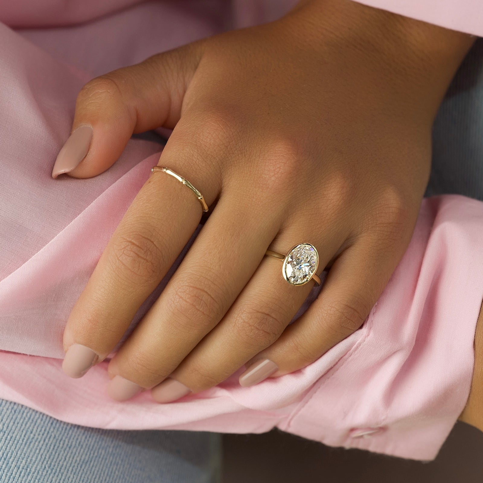 The Charlotte Set With A 2 Carat Oval Lab Diamond