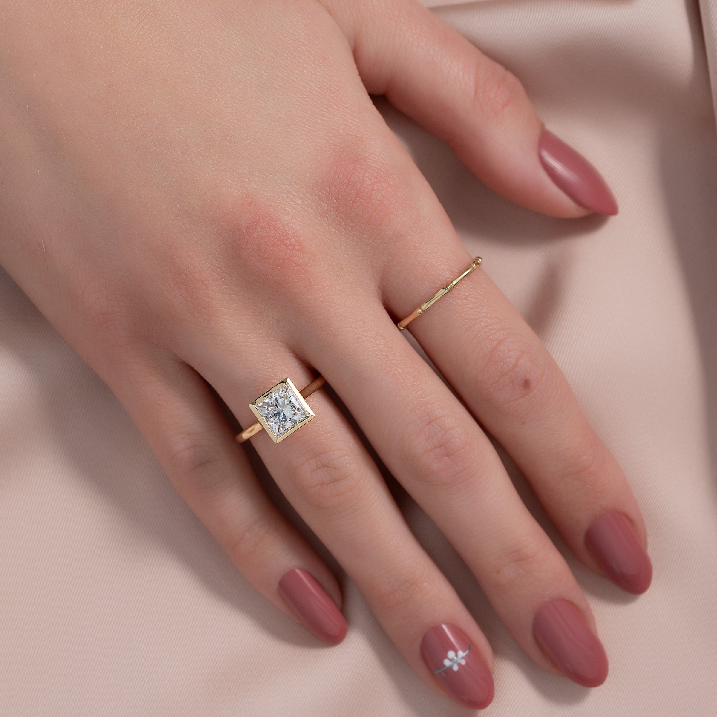 The Charlotte Set With A 2 Carat Princess Lab Diamond