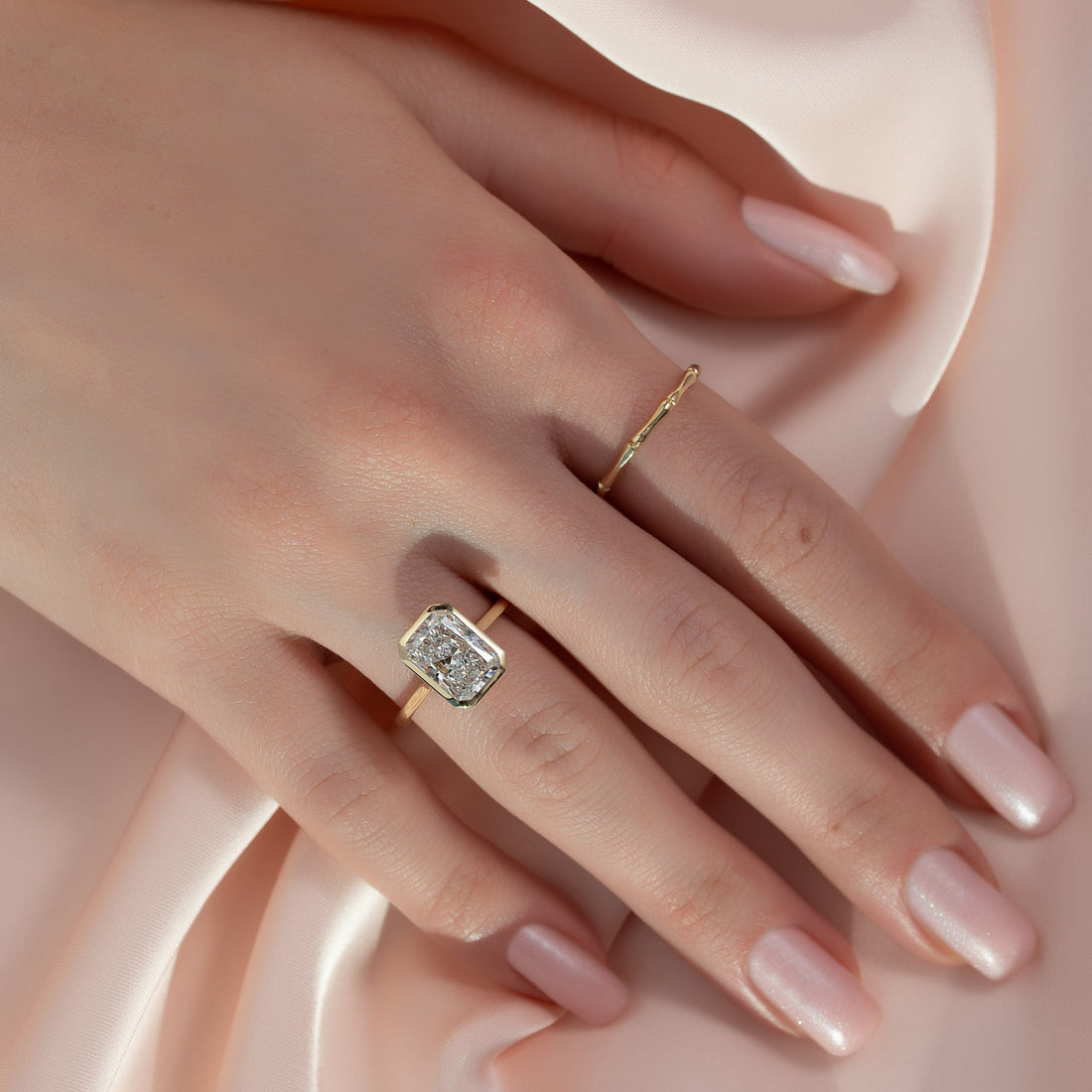The Charlotte Set With A 2 Carat Radiant Lab Diamond