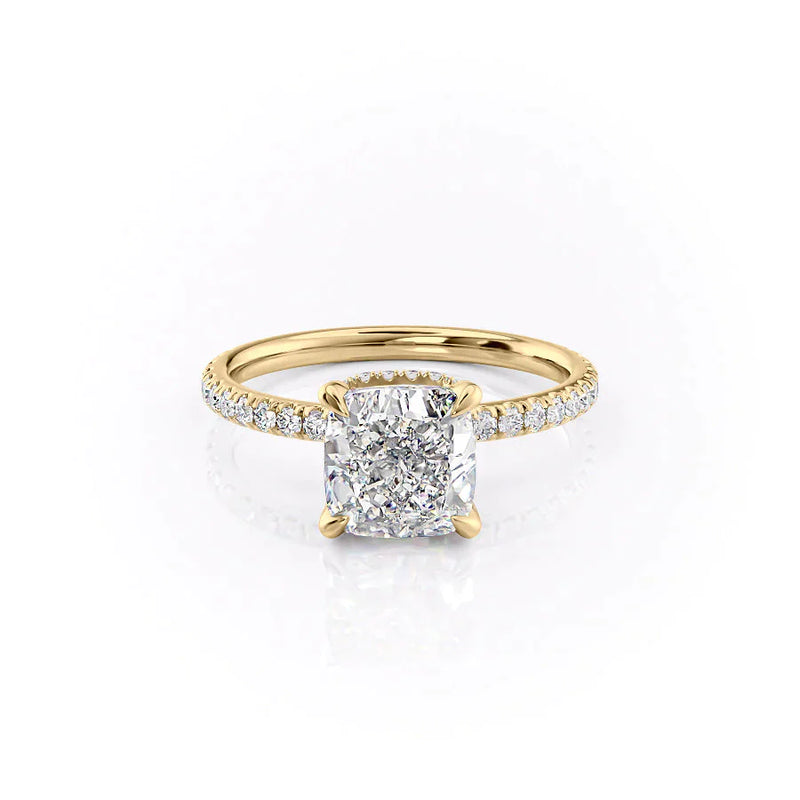 The Pave Alex Set With A 2 Carat Cushion Lab Diamond