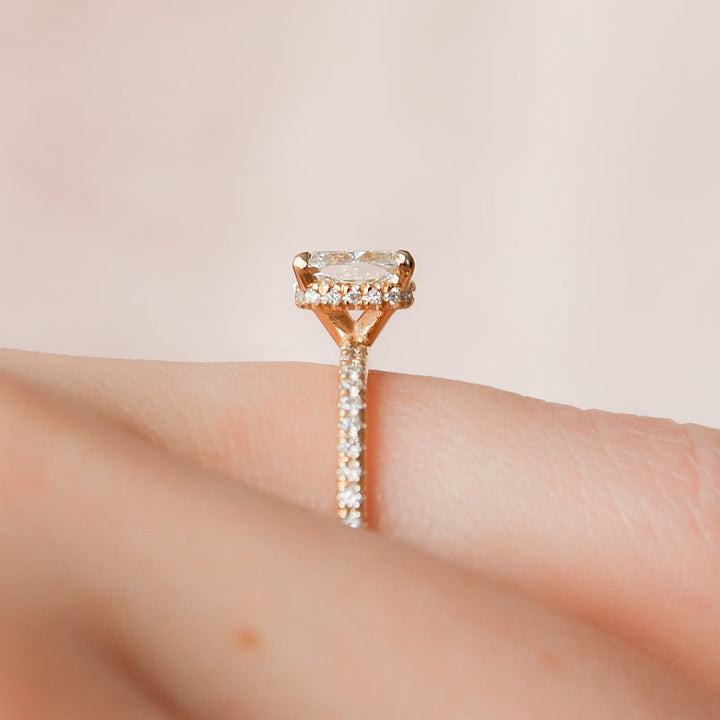 The Pave Alex Set With A 2 Carat Cushion Lab Diamond