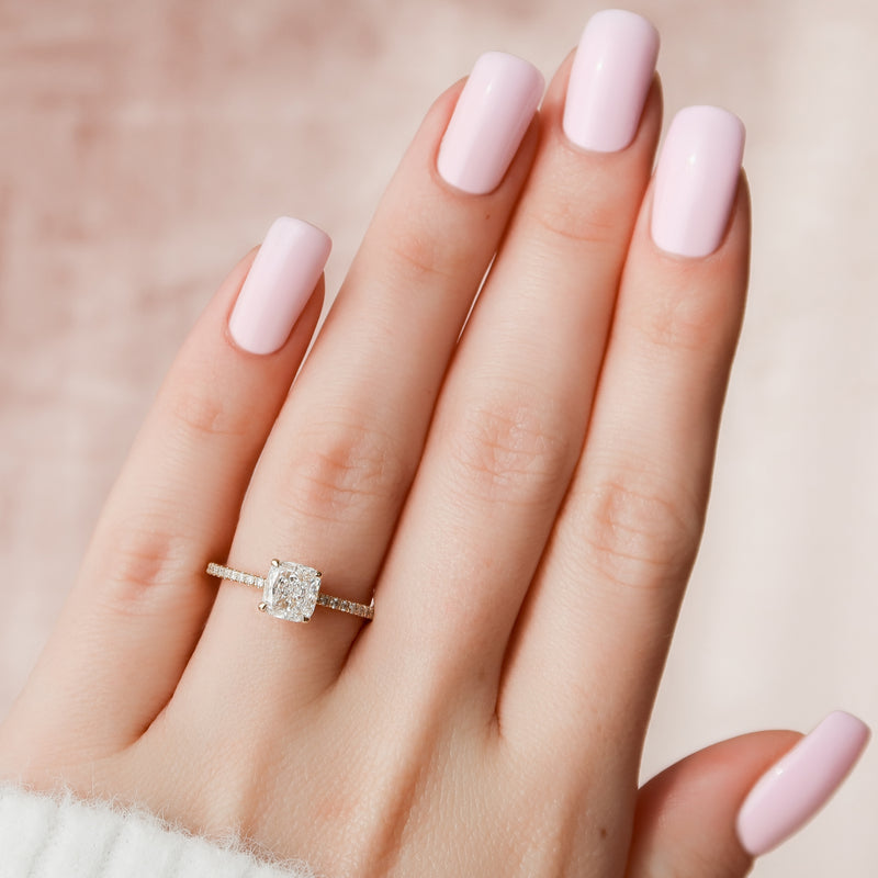 The Pave Alex Set With A 2 Carat Cushion Lab Diamond