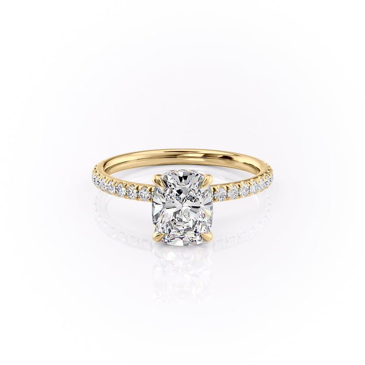 The Pave Alex Set With A 2 Carat Elongated Cushion Lab Diamond