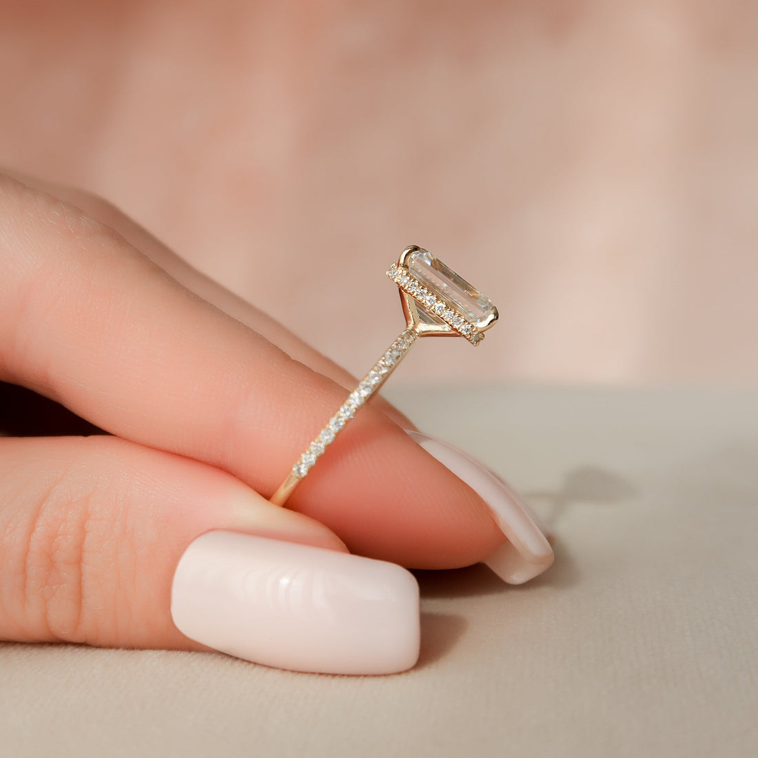 The Pave Alex Set With A 2 Carat Emerald Lab Diamond