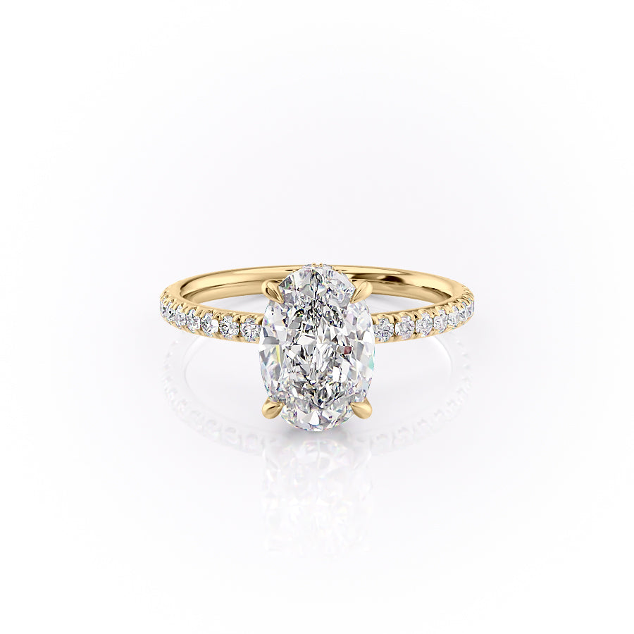 The Pave Alex Set With A 2 Carat Oval Lab Diamond