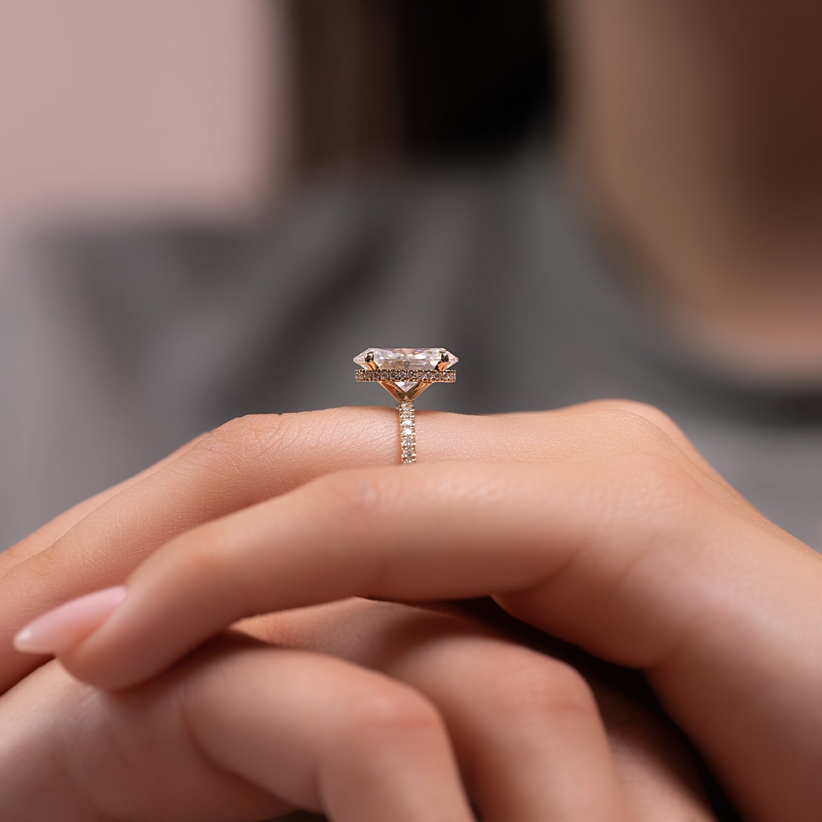 The Pave Alex Set With A 2 Carat Oval Lab Diamond