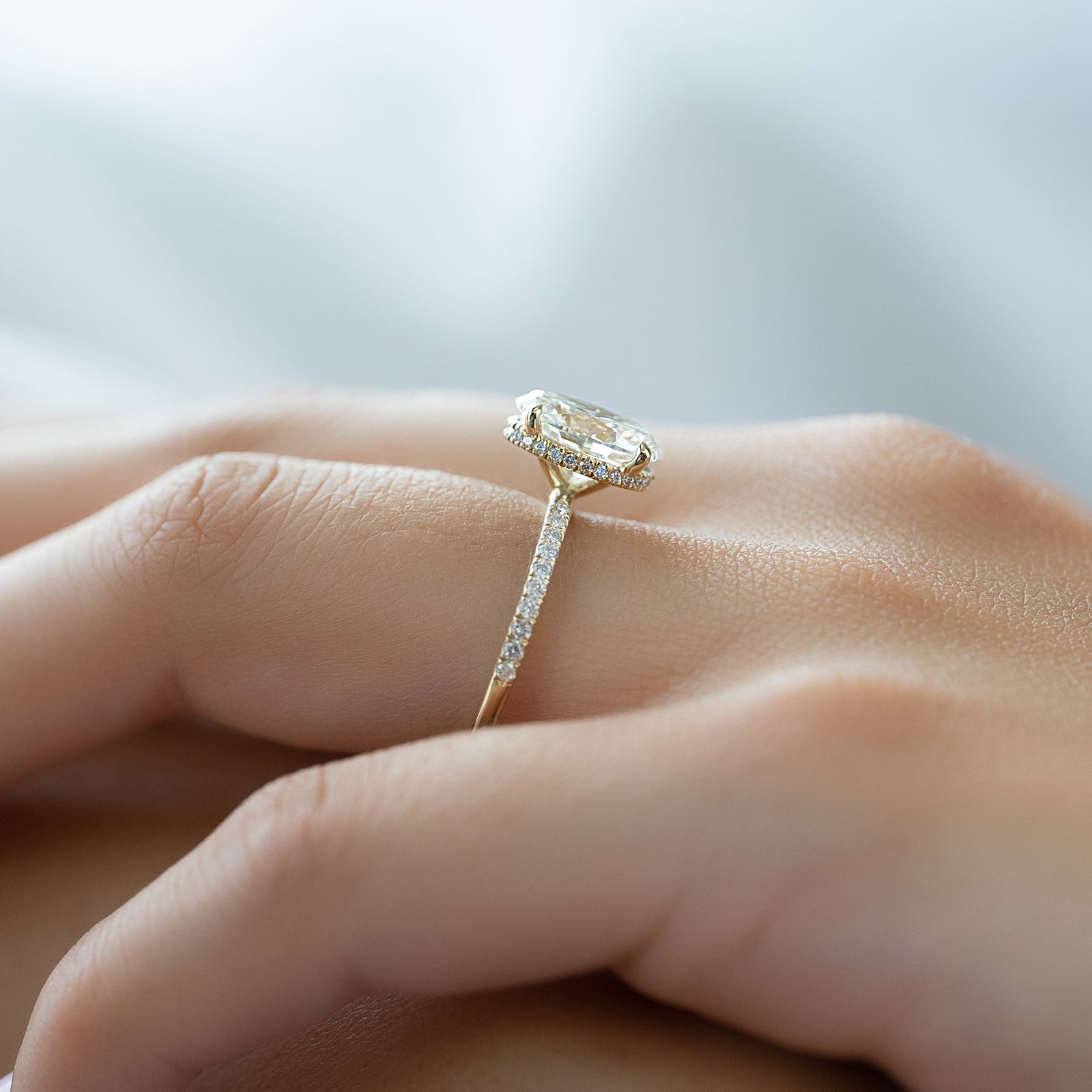 The Pave Alex Set With A 2 Carat Oval Lab Diamond