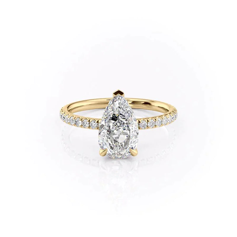 The Pave Alex Set With A 2 Carat Pear Lab Diamond