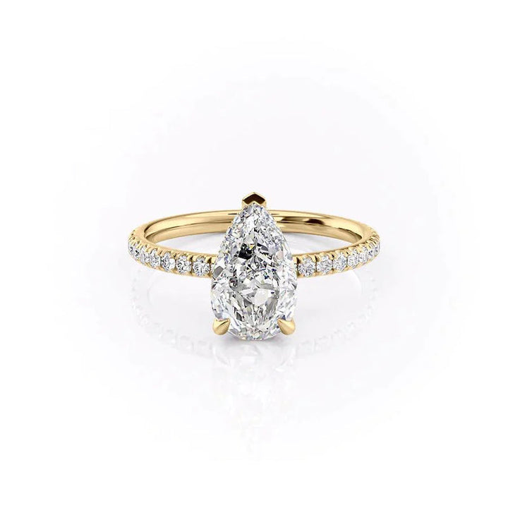The Pave Alex Set With A 2 Carat Pear Lab Diamond
