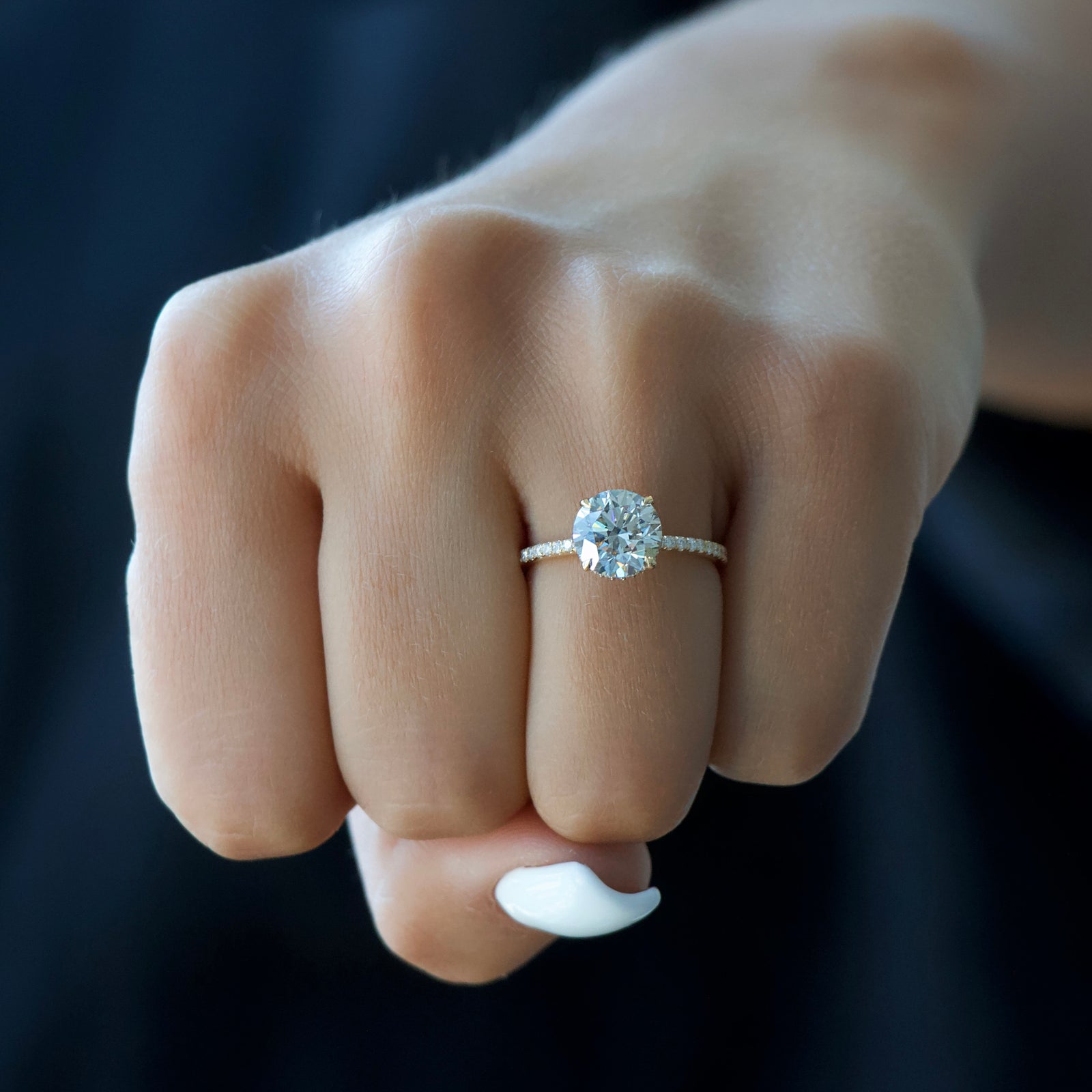 The Pave Alex Set With A 2 Carat Round Lab Diamond