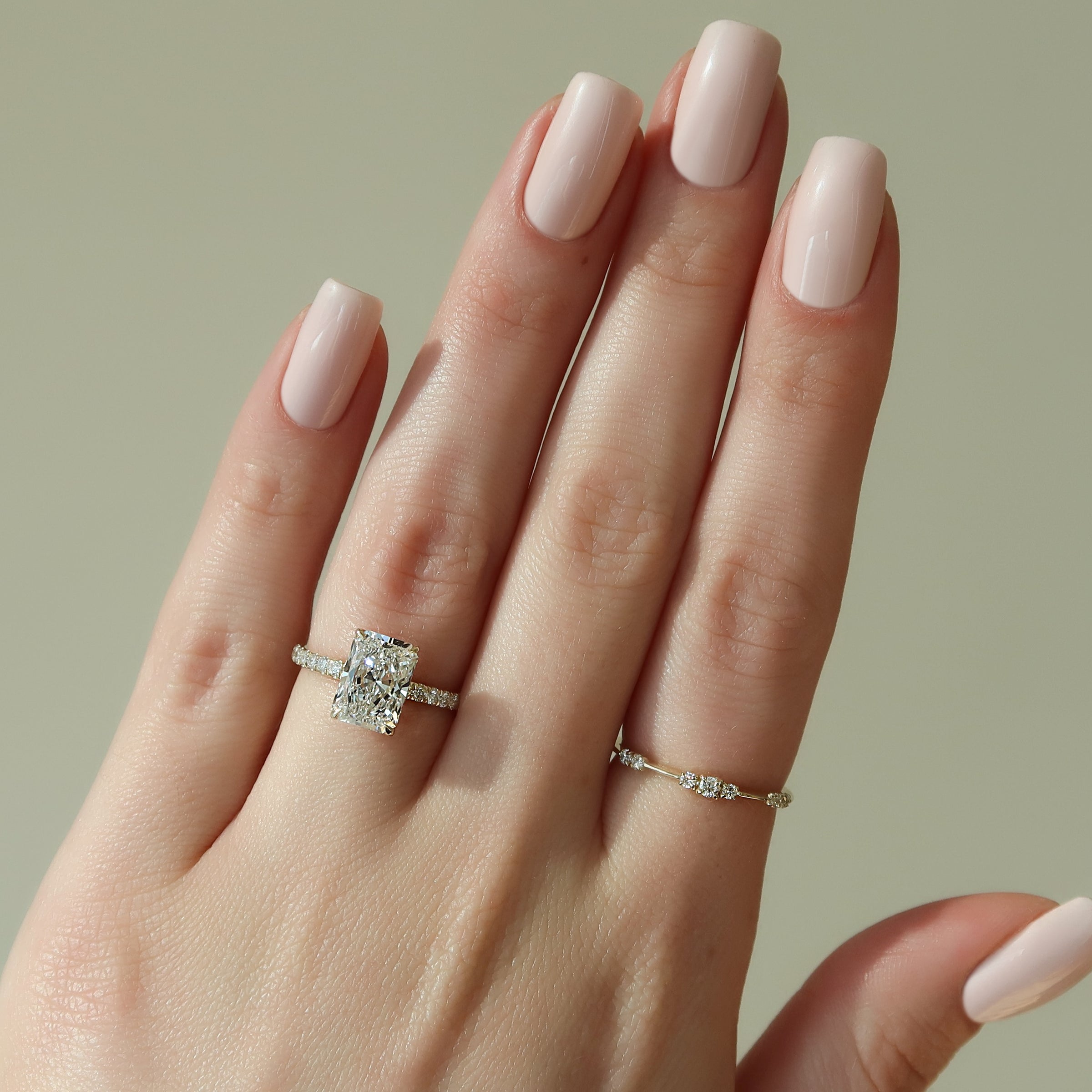 The Pave Alex Set With A 2 Carat Radiant Lab Diamond