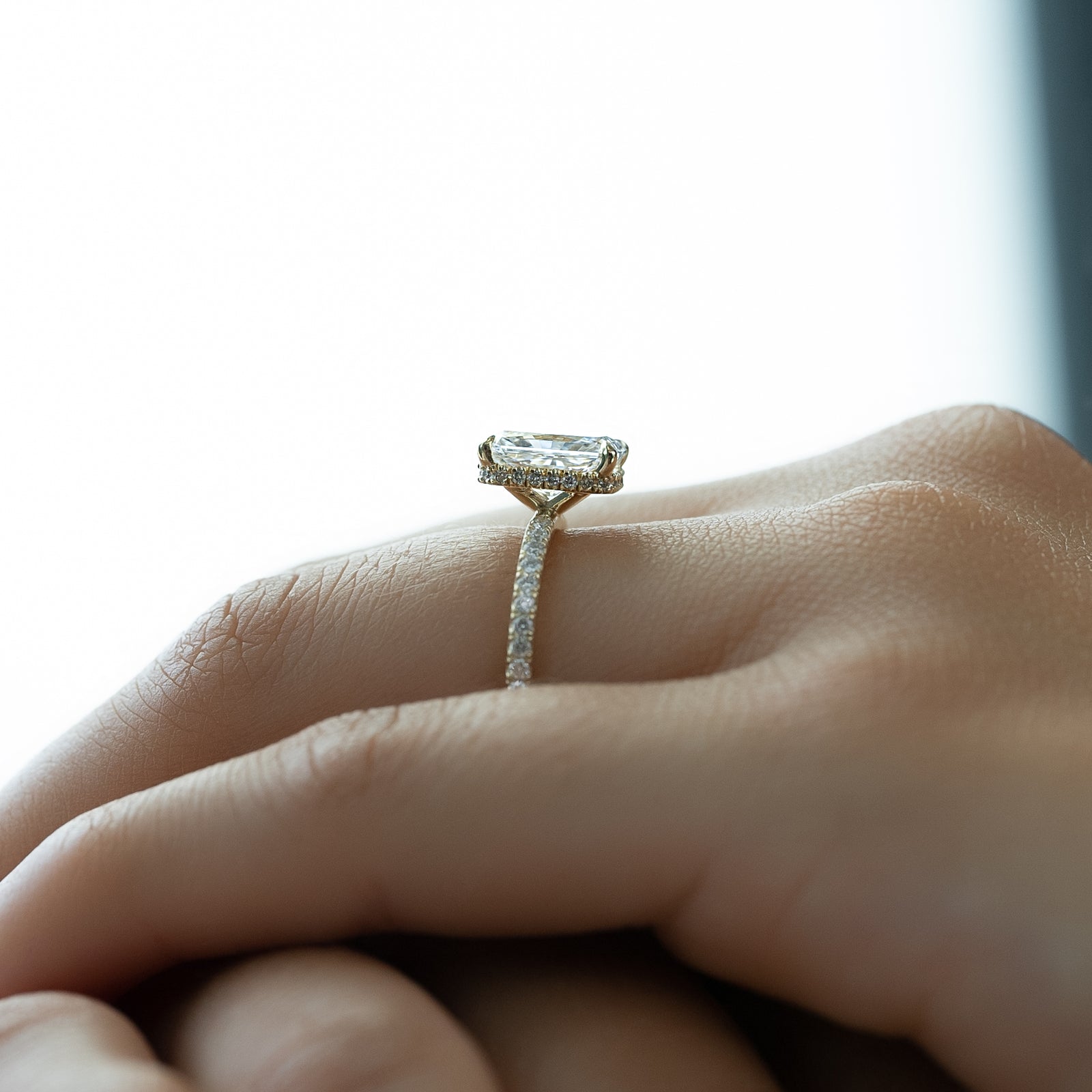 The Pave Alex Set With A 2 Carat Radiant Lab Diamond