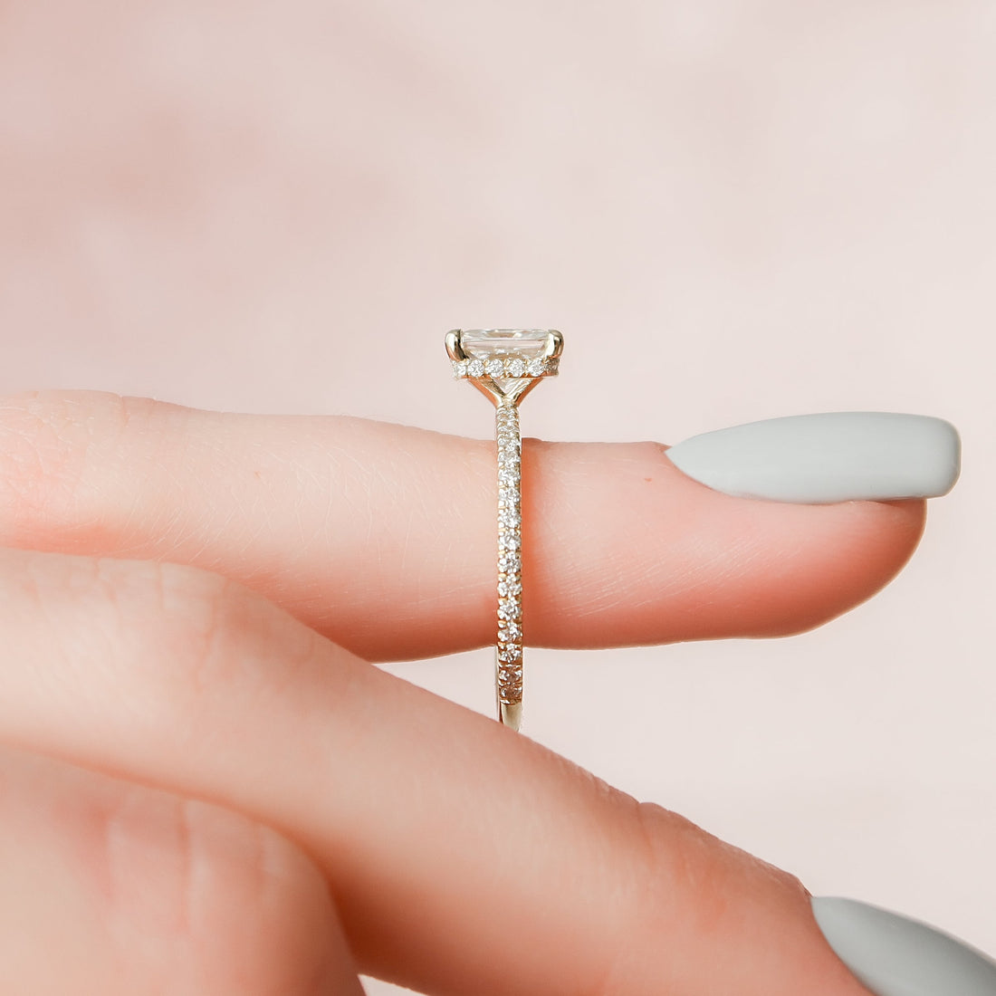 The Pave Alex Set With A 2 Carat Radiant Lab Diamond