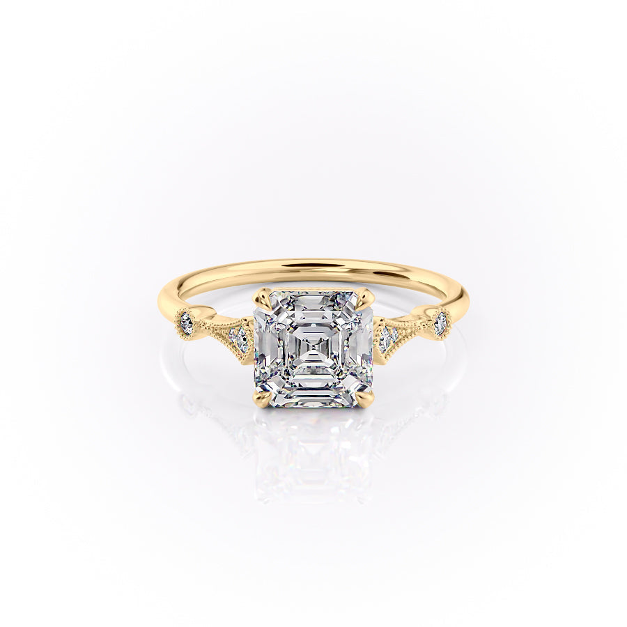 The Amber Set With A 2 Carat Asscher Lab Diamond