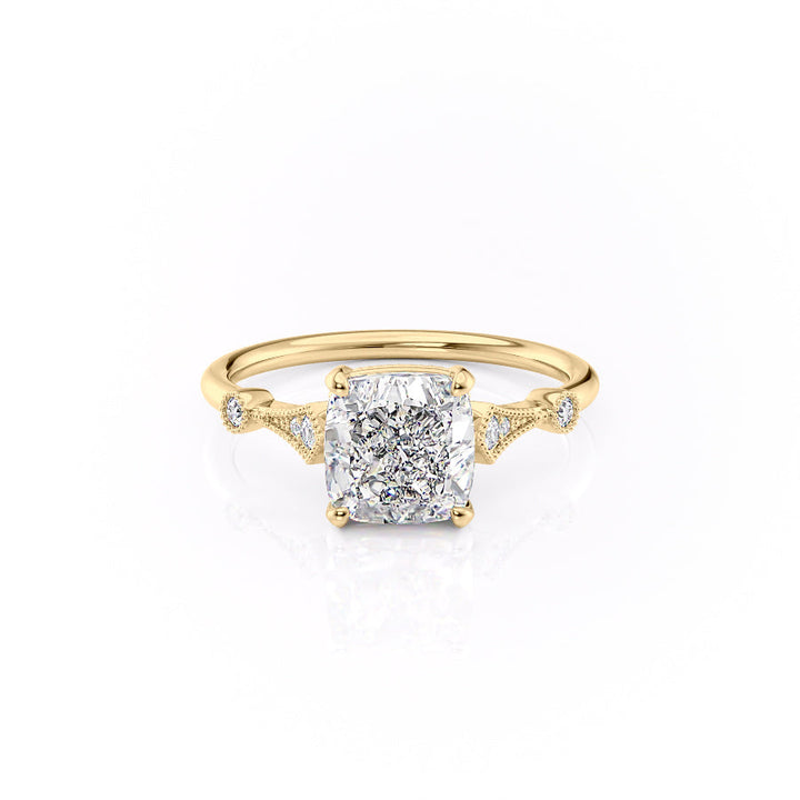 The Amber Set With A 2 Carat Cushion Lab Diamond