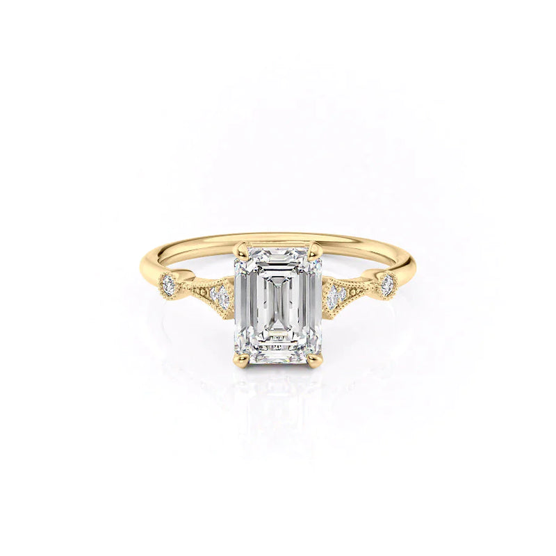The Amber Set With A 2 Carat Emerald Lab Diamond