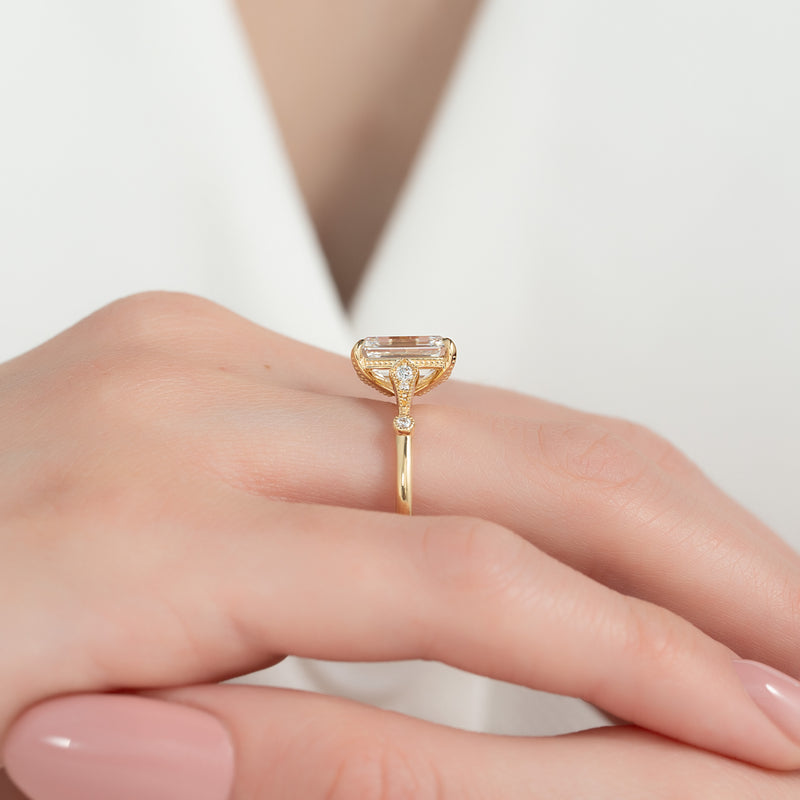 The Amber Set With A 2 Carat Emerald Lab Diamond