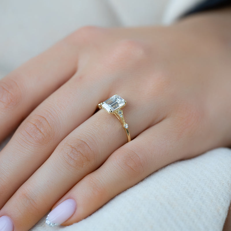 The Amber Set With A 2 Carat Emerald Lab Diamond