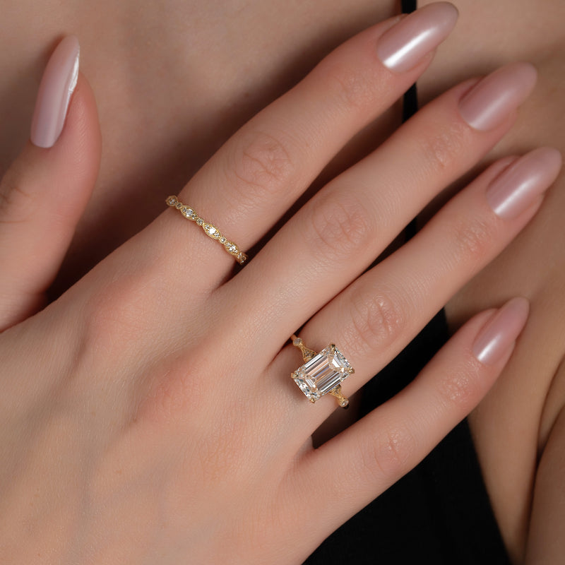 The Amber Set With A 2 Carat Emerald Lab Diamond