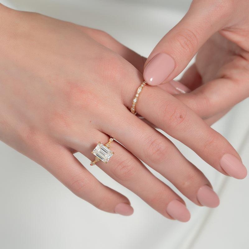 The Amber Set With A 2 Carat Emerald Lab Diamond