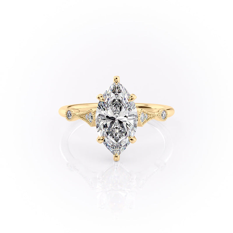 The Amber Set With A 2 Carat Marquise Lab Diamond