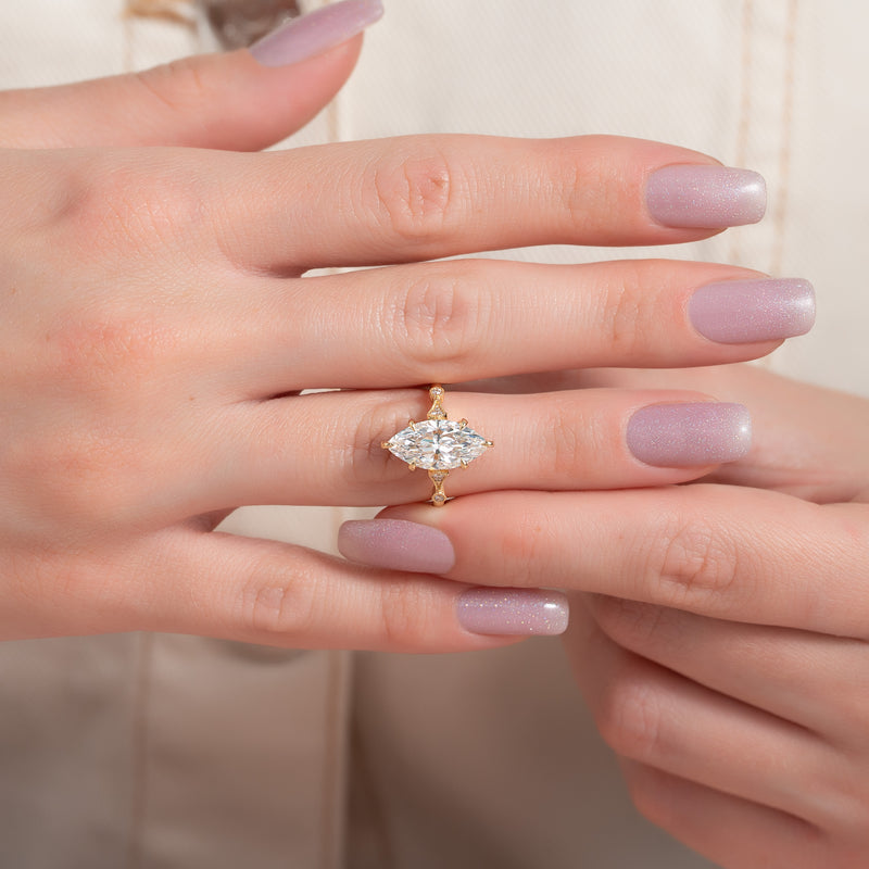 The Amber Set With A 2 Carat Marquise Lab Diamond