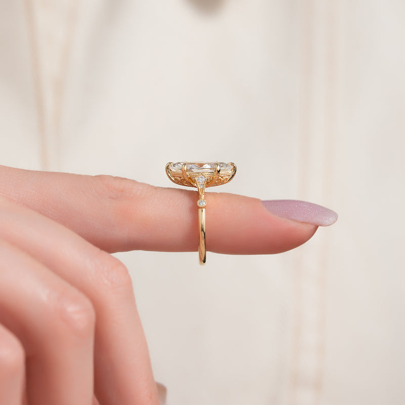 The Amber Set With A 2 Carat Marquise Lab Diamond