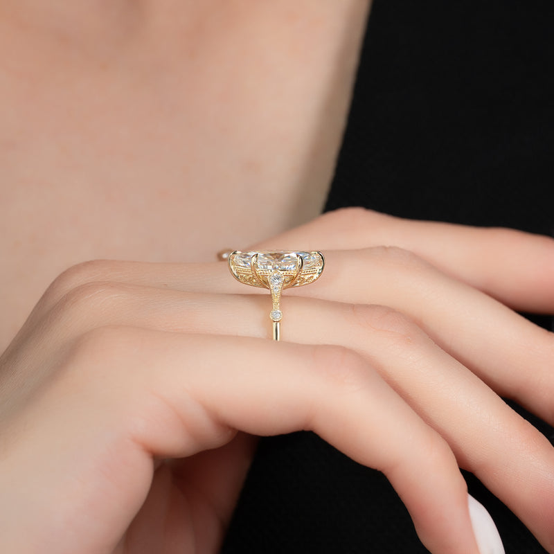 The Amber Set With A 2 Carat Marquise Lab Diamond