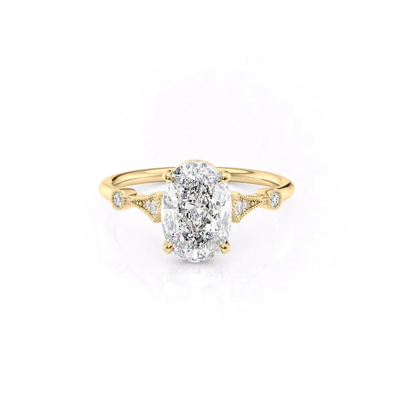 The Amber Set With A 2 Carat Oval Lab Diamond
