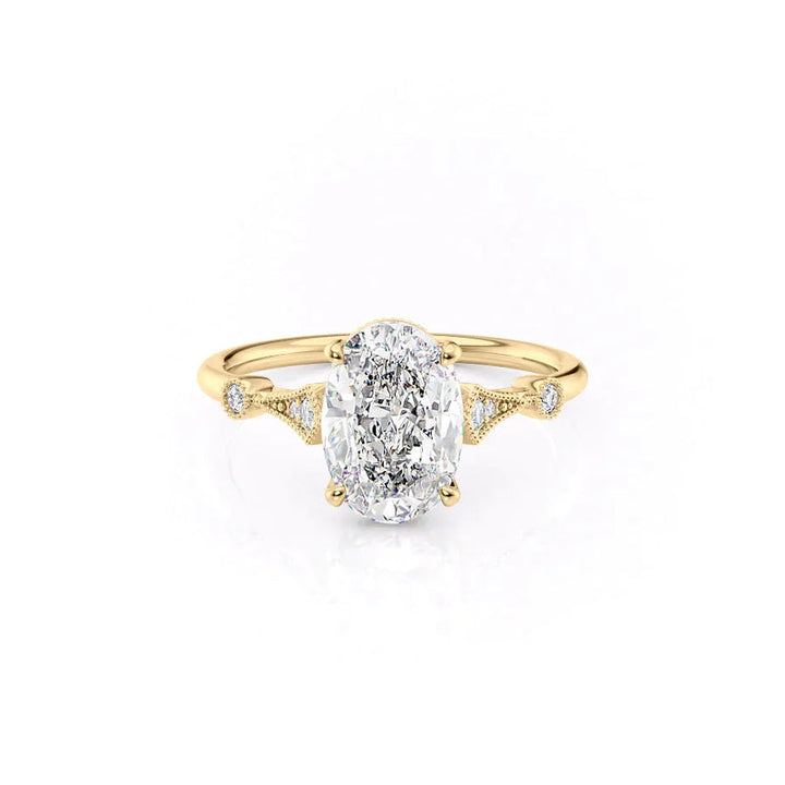 The Amber Set With A 2 Carat Oval Lab Diamond