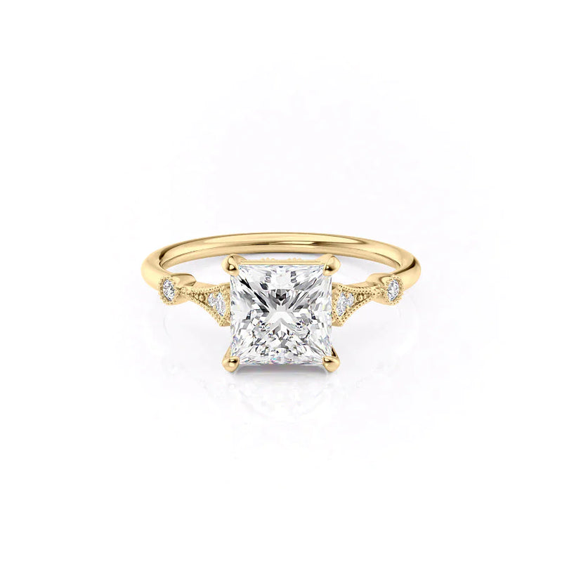 The Amber Set With A 2 Carat Princess Lab Diamond