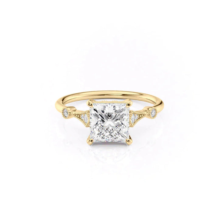 The Amber Set With A 2 Carat Princess Lab Diamond