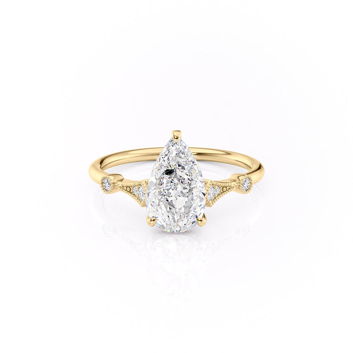 The Amber Set With A 2 Carat Pear Lab Diamond