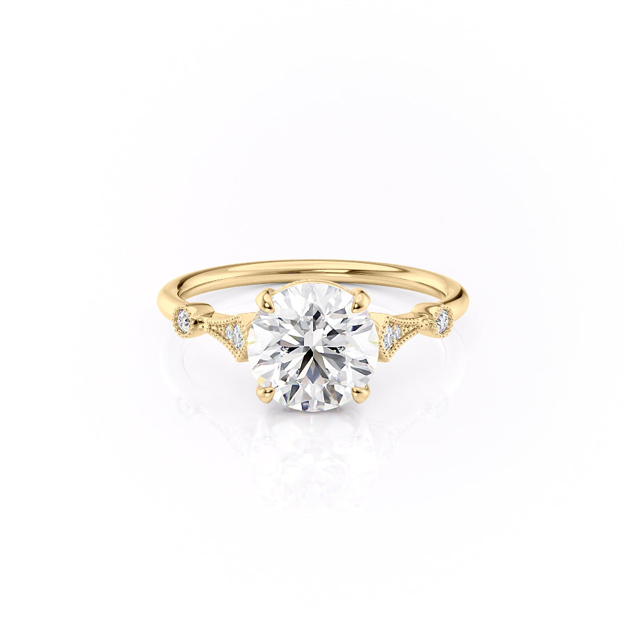 The Amber Set With A 2 Carat Round Lab Diamond
