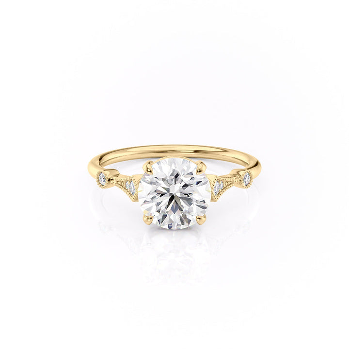 The Amber Set With A 2 Carat Round Lab Diamond