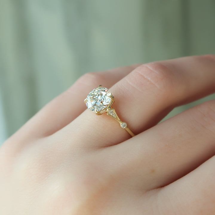 The Amber Set With A 2 Carat Round Lab Diamond