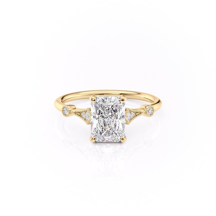 The Amber Set With A 2 Carat Radiant Lab Diamond