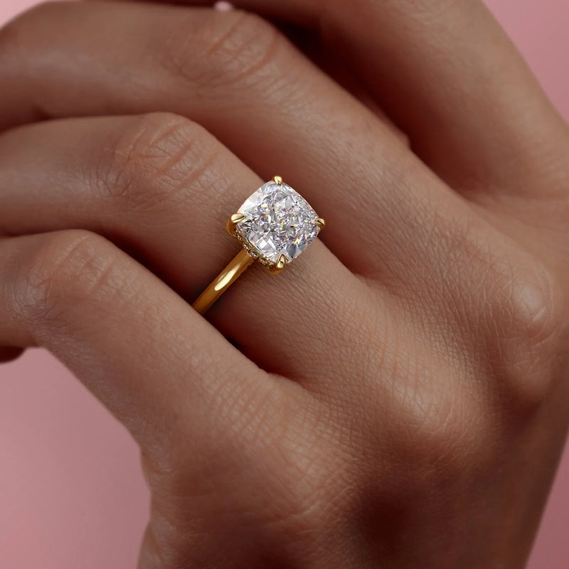 The Natalie Set With A 2 Carat Cushion Lab Diamond