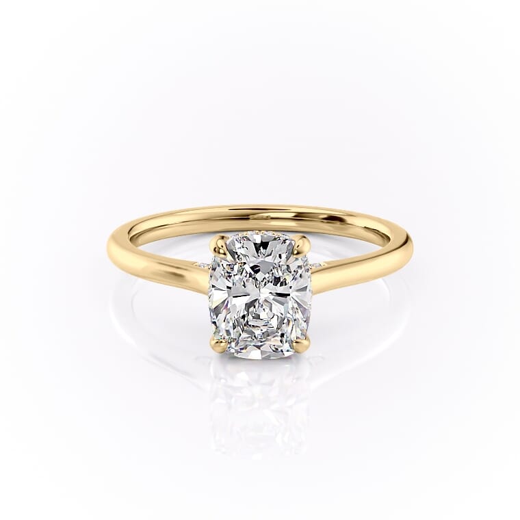 The Natalie Set With A 2 Carat Elongated Cushion Lab Diamond