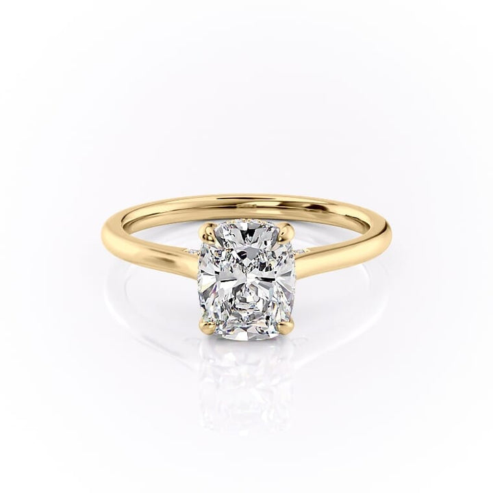 The Natalie Set With A 2 Carat Elongated Cushion Lab Diamond