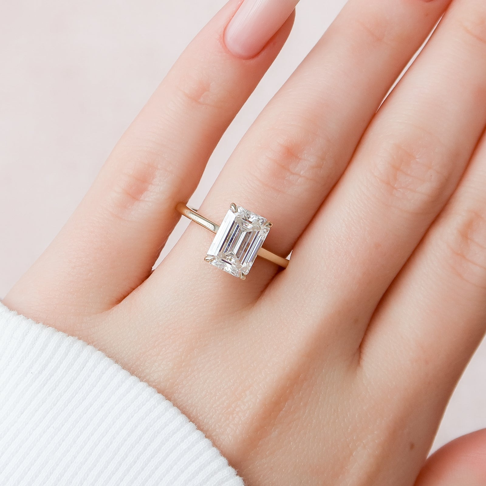 The Natalie Set With A 2 Carat Emerald Lab Diamond