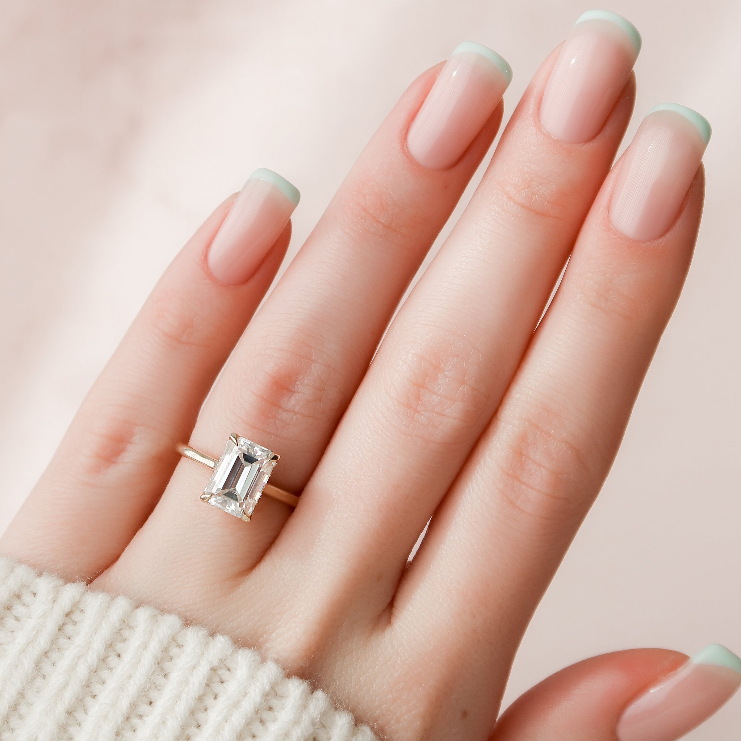 The Natalie Set With A 2 Carat Emerald Lab Diamond
