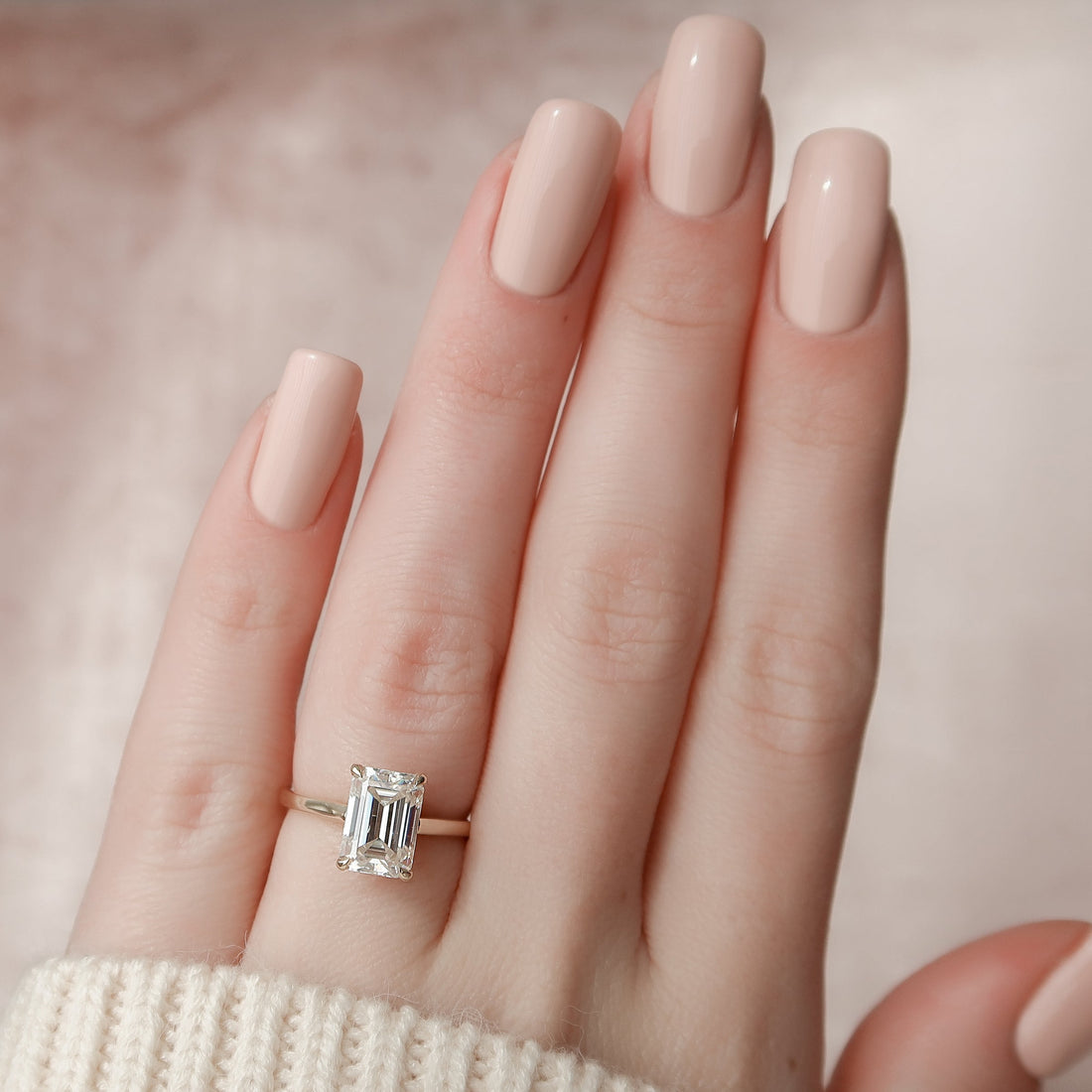 The Natalie Set With A 2 Carat Emerald Lab Diamond