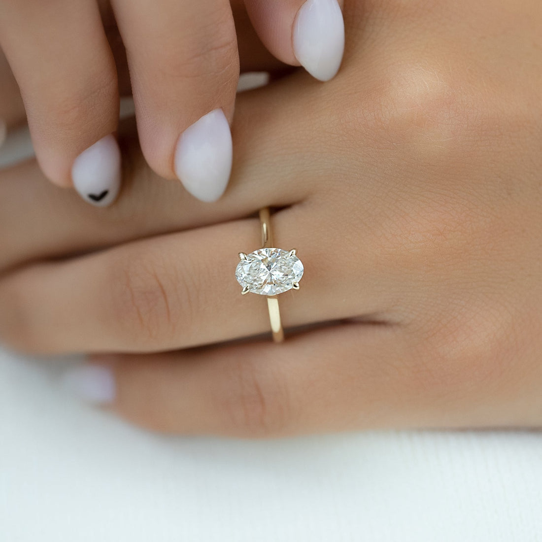 The Natalie Set With A 2 Carat Oval Lab Diamond