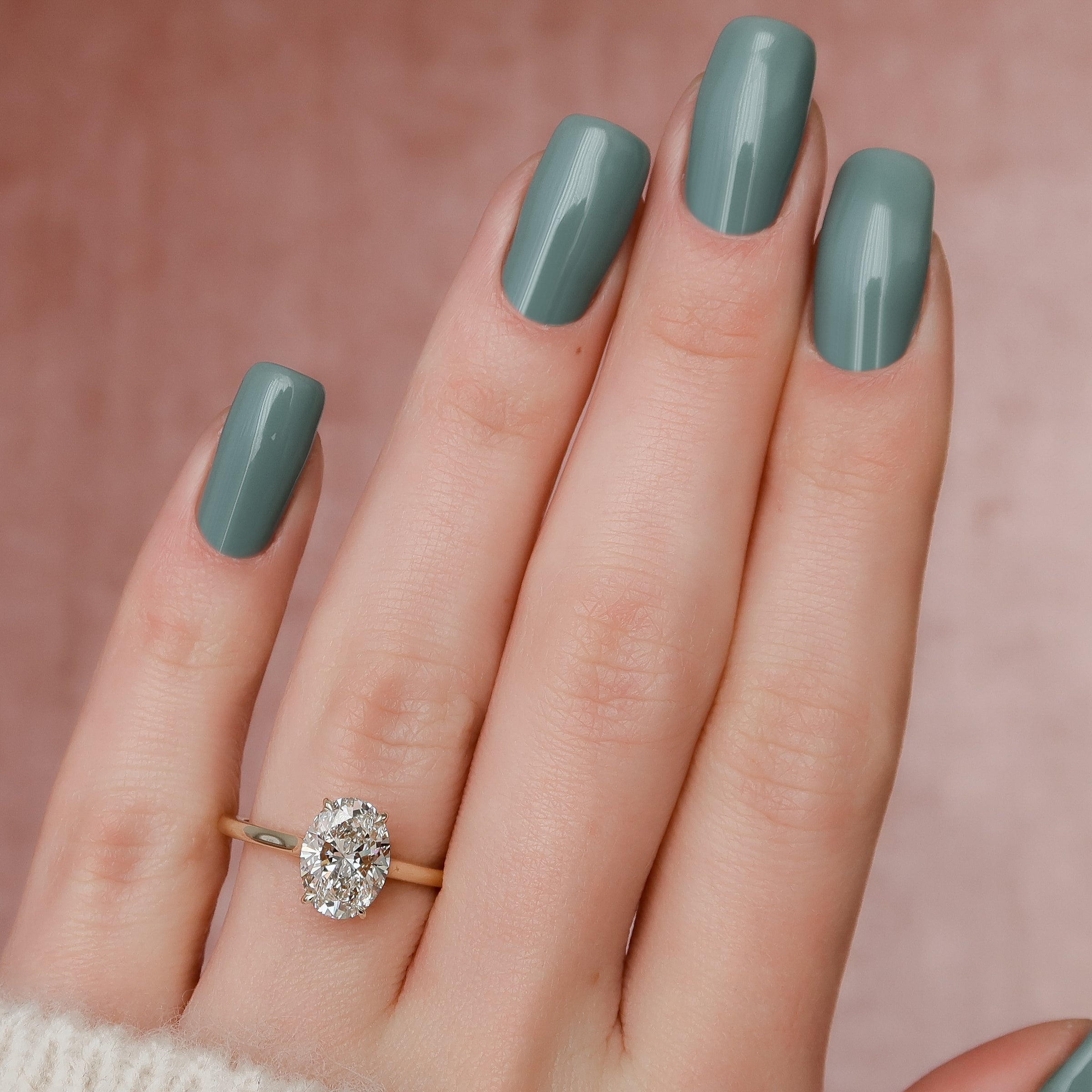 The Natalie Set With A 2 Carat Oval Lab Diamond