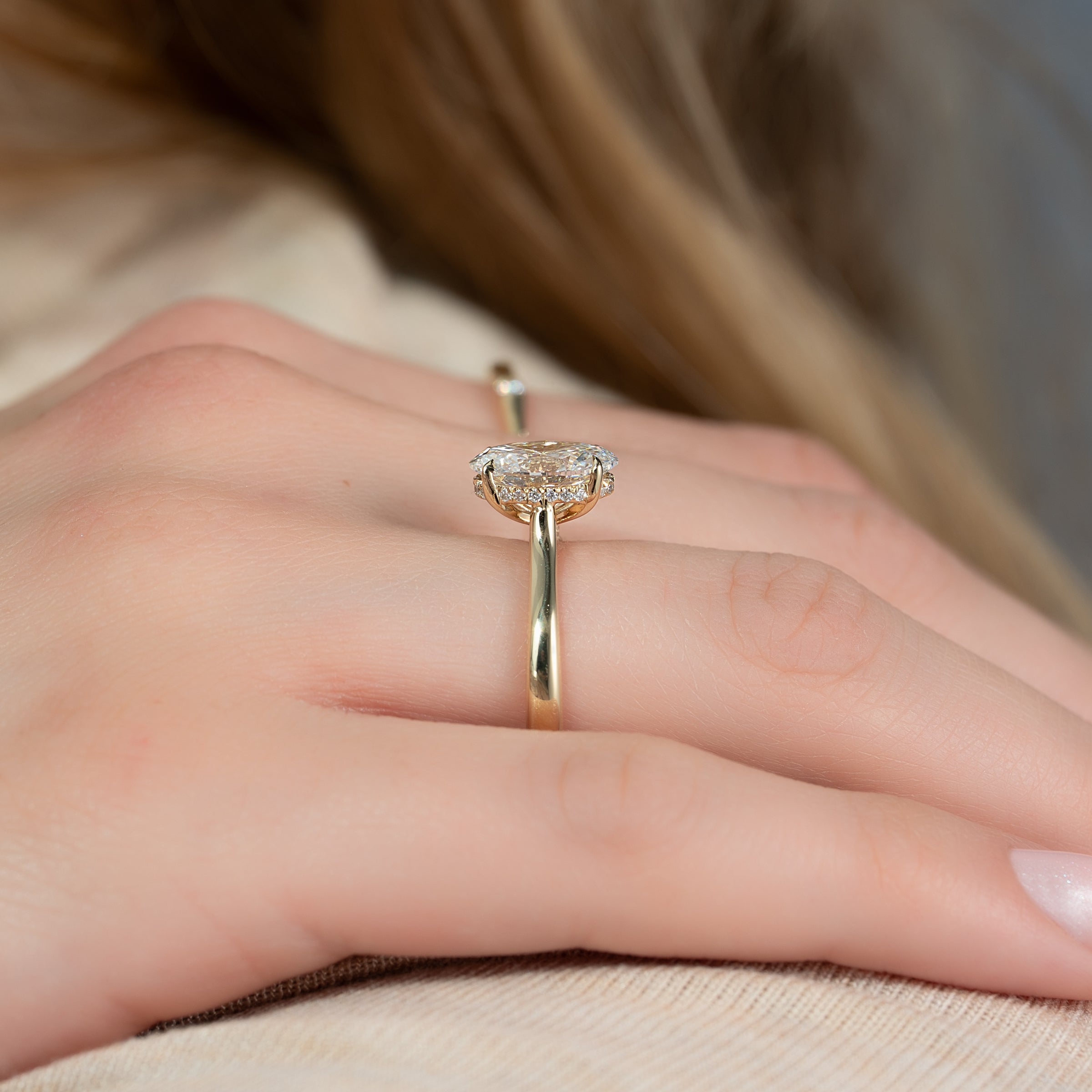 The Natalie Set With A 2 Carat Oval Lab Diamond
