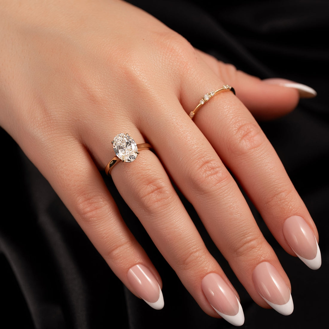 The Natalie Set With A 2 Carat Oval Lab Diamond