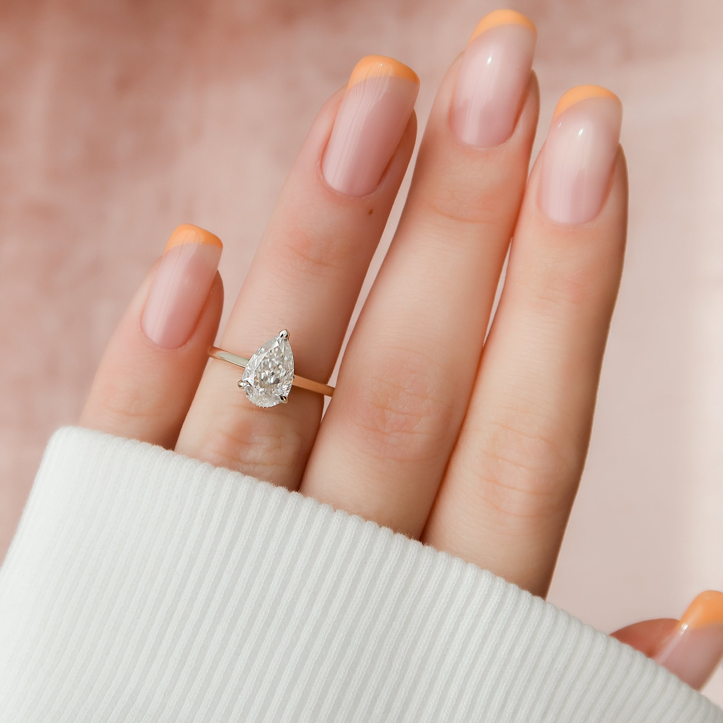 The Natalie Set With A 2 Carat Pear Lab Diamond
