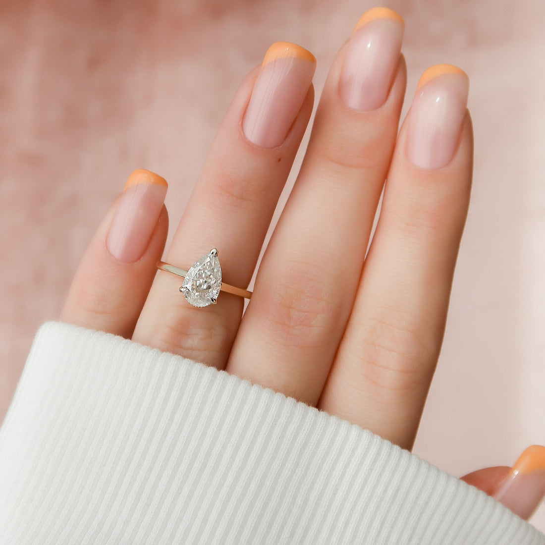 The Natalie Set With A 2 Carat Pear Lab Diamond