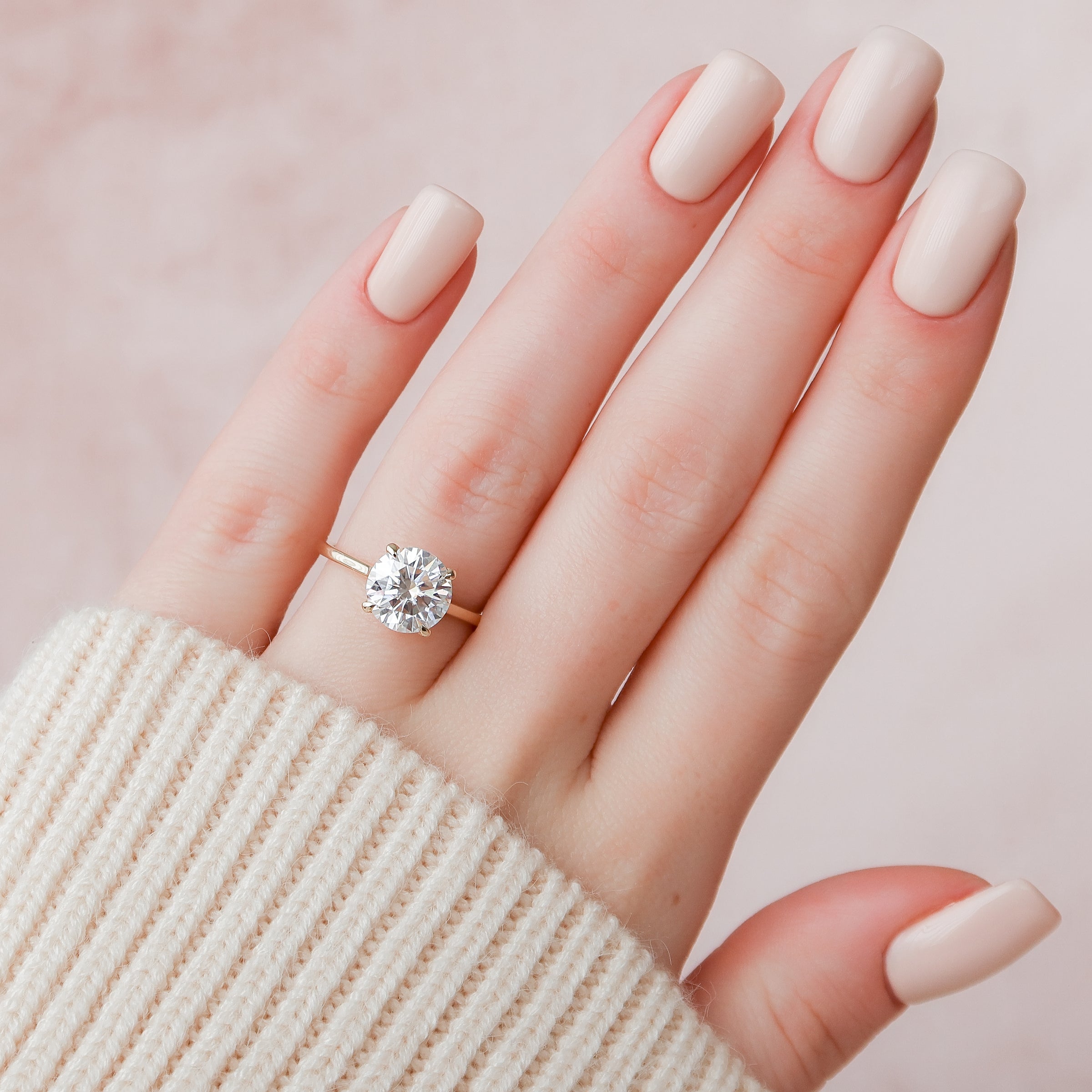The Natalie Set With A 2 Carat Round Lab Diamond